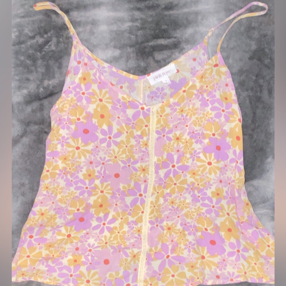 Pink rose, size large top